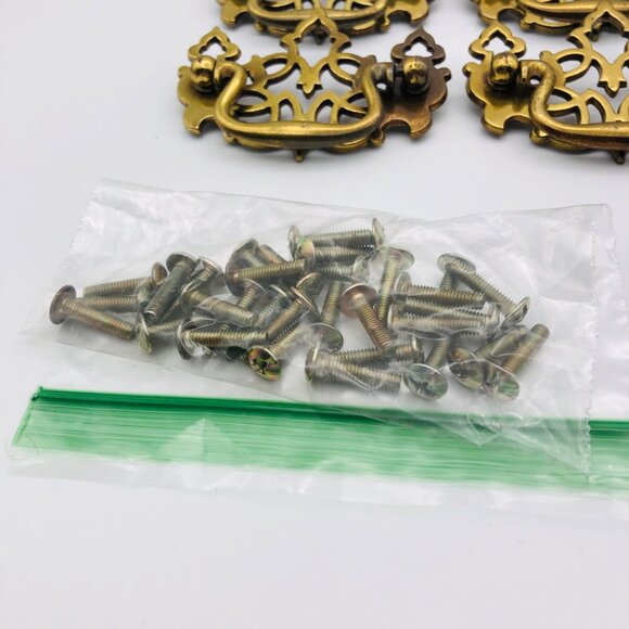Lot of Vintage Brass Cabinet Pull Handles With Screws KBC N08310 - Picture 6 of 7